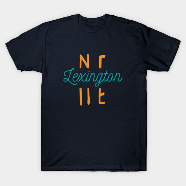 Lexington Nebraska City Typography T-Shirt by Commykaze